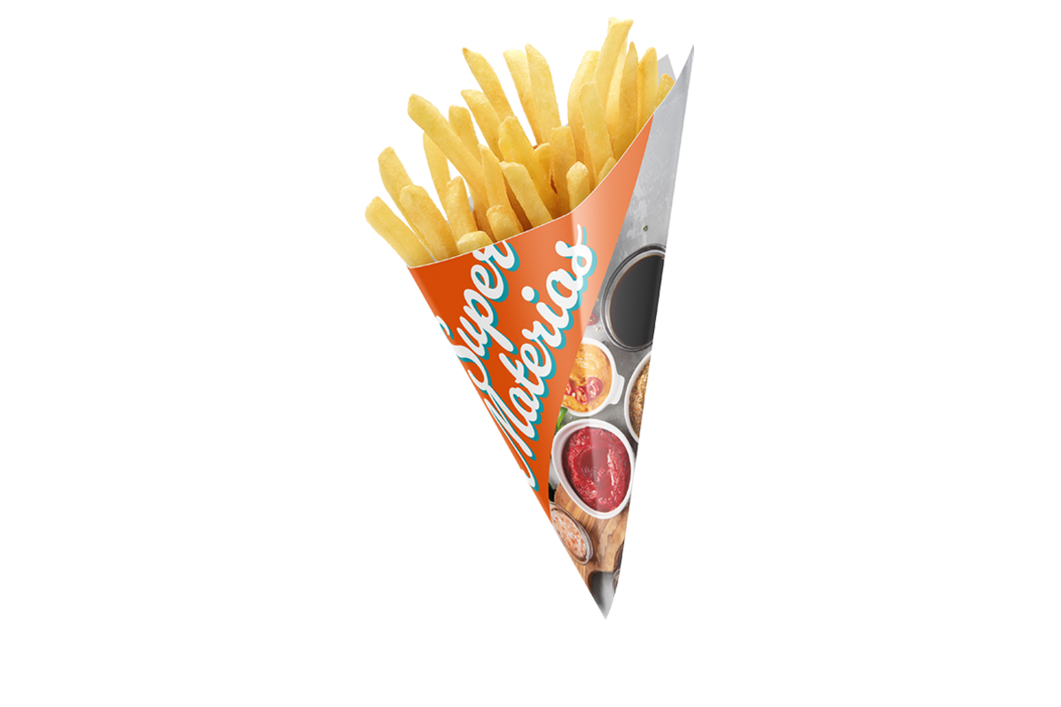 Cono de Cartón para Papas y Comida Rápida, Blanco, Personalizado ...