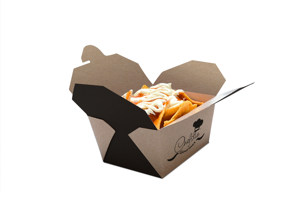 Contenedor Rectangular para Comida, Kraft, Interior Plastificado, Personalizado