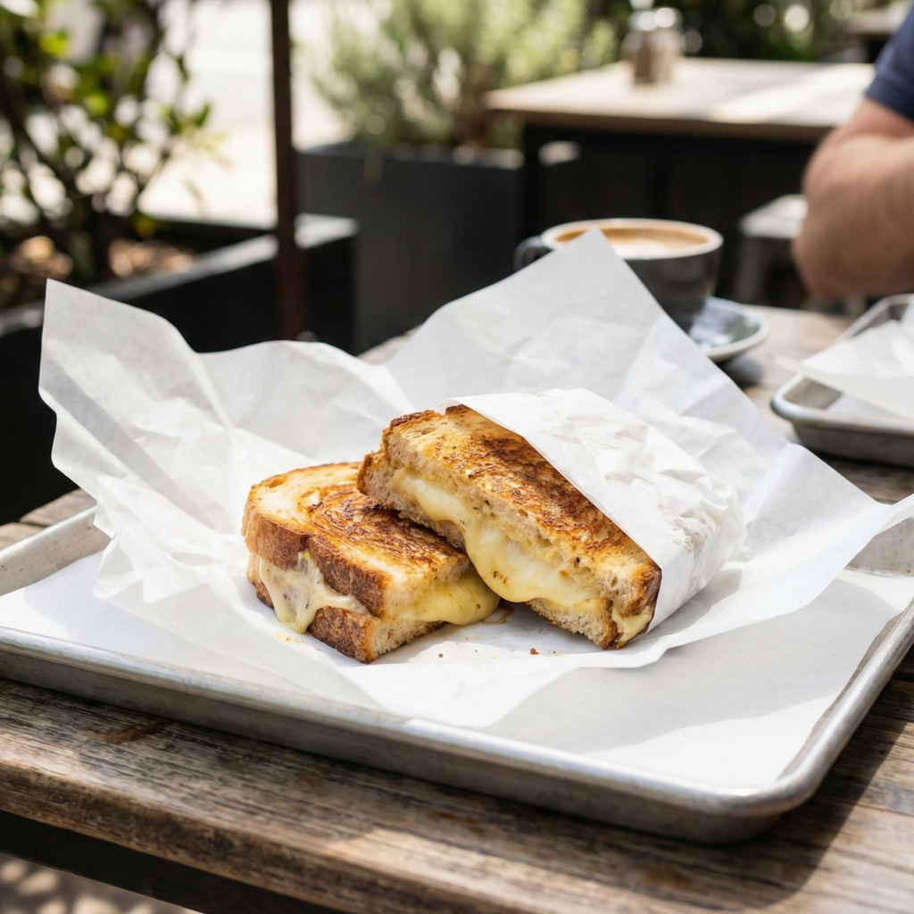 papel alimenticio para sandwiches en un restaurante