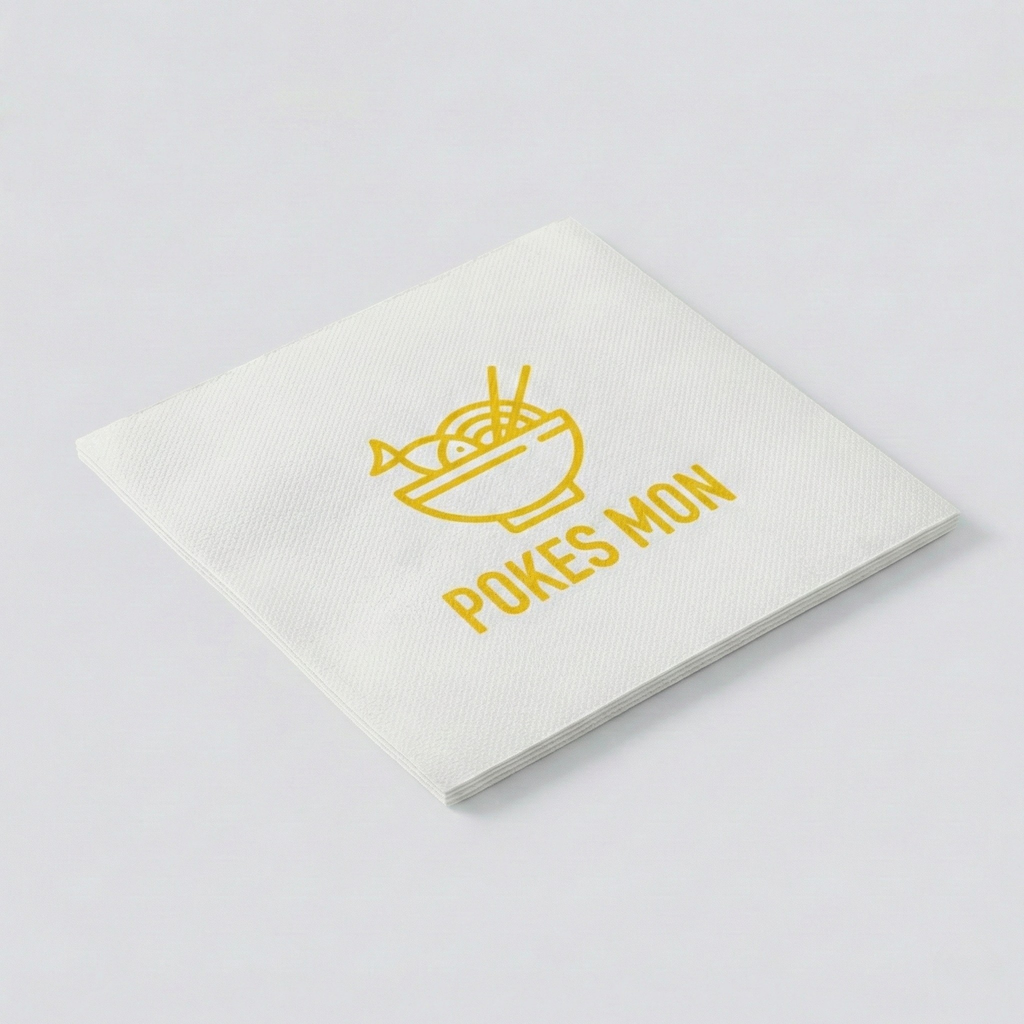 Servilletas de papel personalizadas a 1 color para restaurantes y cafeterias