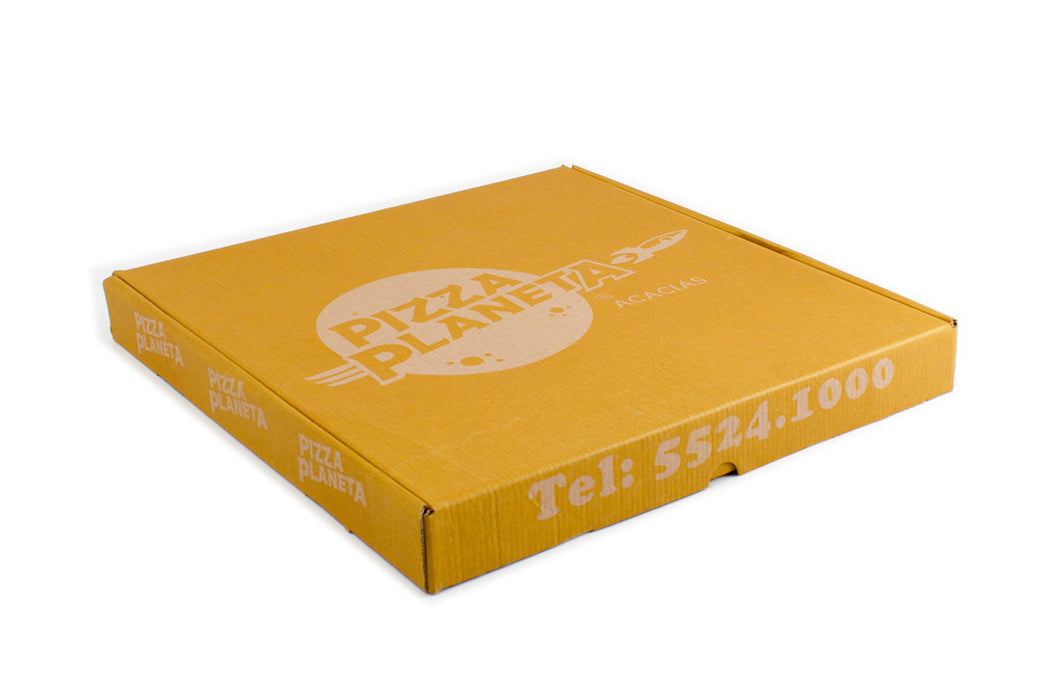 Caja para pizza impresa personalizada a 1 tinta