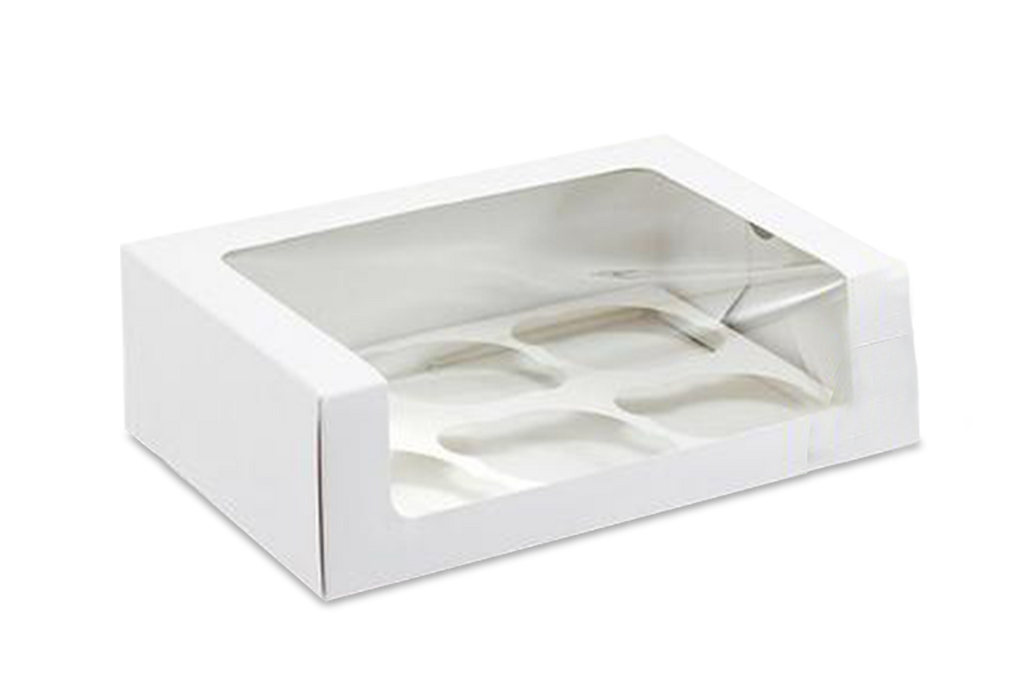 Caja para Cupcakes Blanca con Ventana