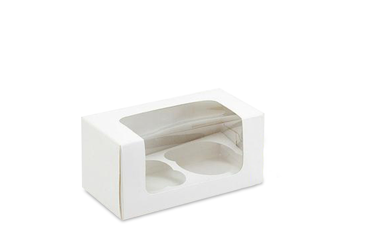Caja para Cupcakes Blanca con Ventana