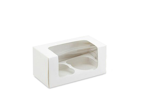 Caja para Cupcakes Blanca con Ventana