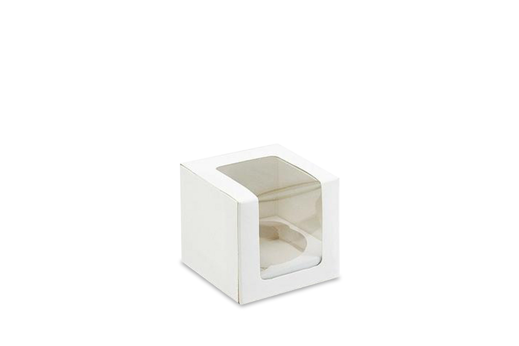 Caja para Cupcakes Blanca con Ventana