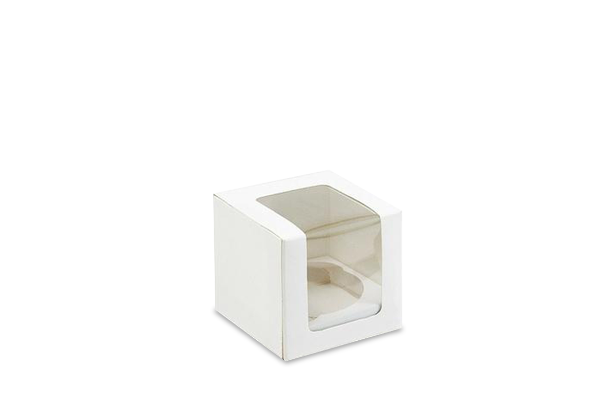 Caja para Cupcakes Blanca con Ventana