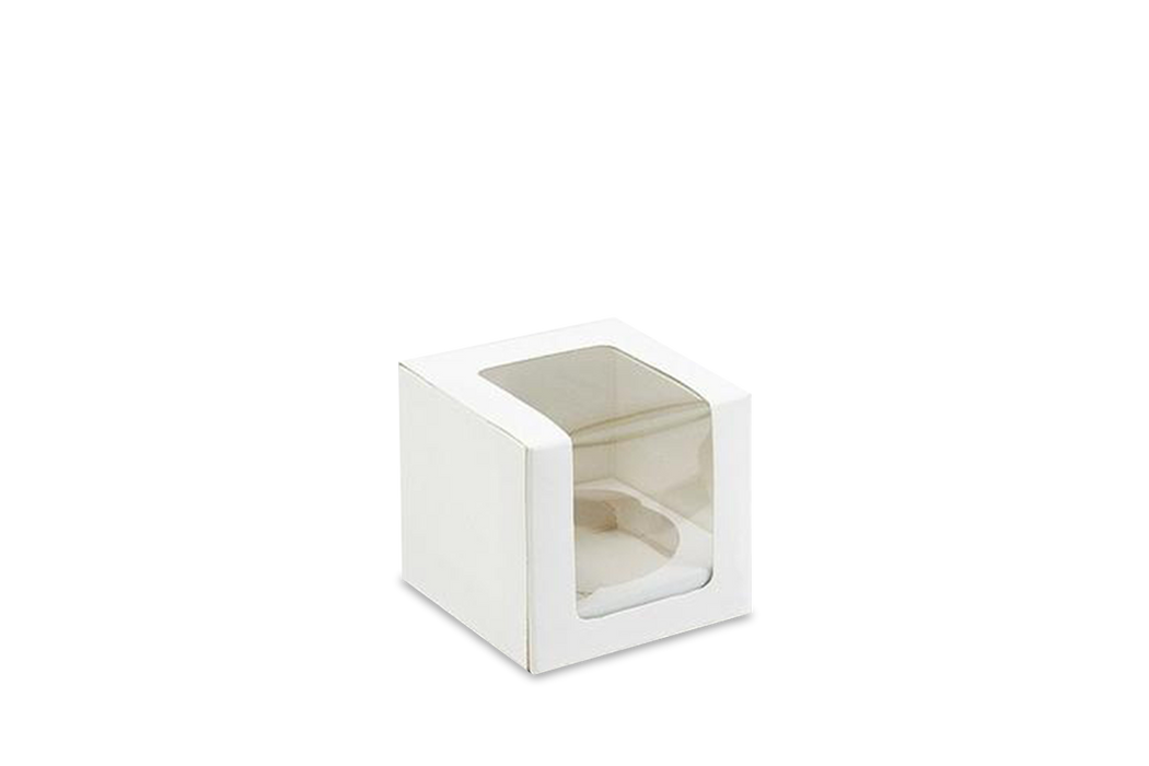 Caja blanca para cupcakes con ventana e insertos, capacidad para 6  cupcakes, cartón autoemergente, embalaje de