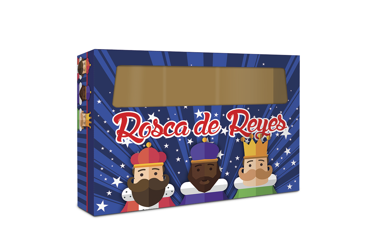 caja para rosca de reyes cielo estrellado