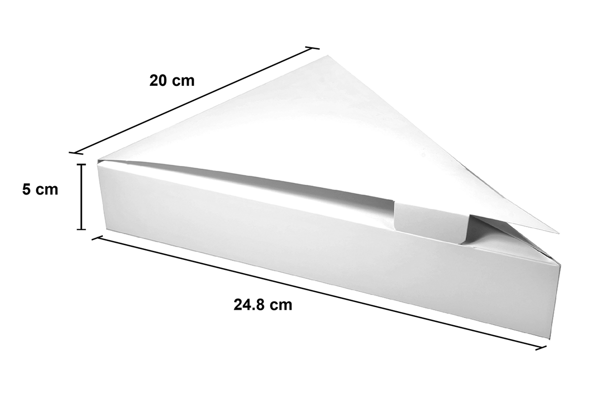 caja para crepa o rebanada de pizza con medidas
