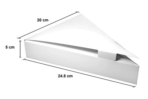 caja para crepa o rebanada de pizza con medidas