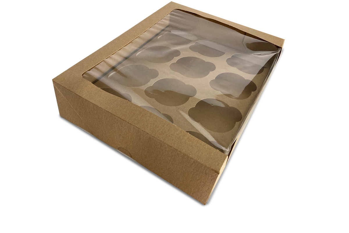 Caja para muffin 12 cavidades kraft