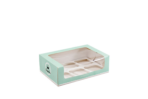 Caja para Cupcakes Personalizada con Ventana 6 Cavidades