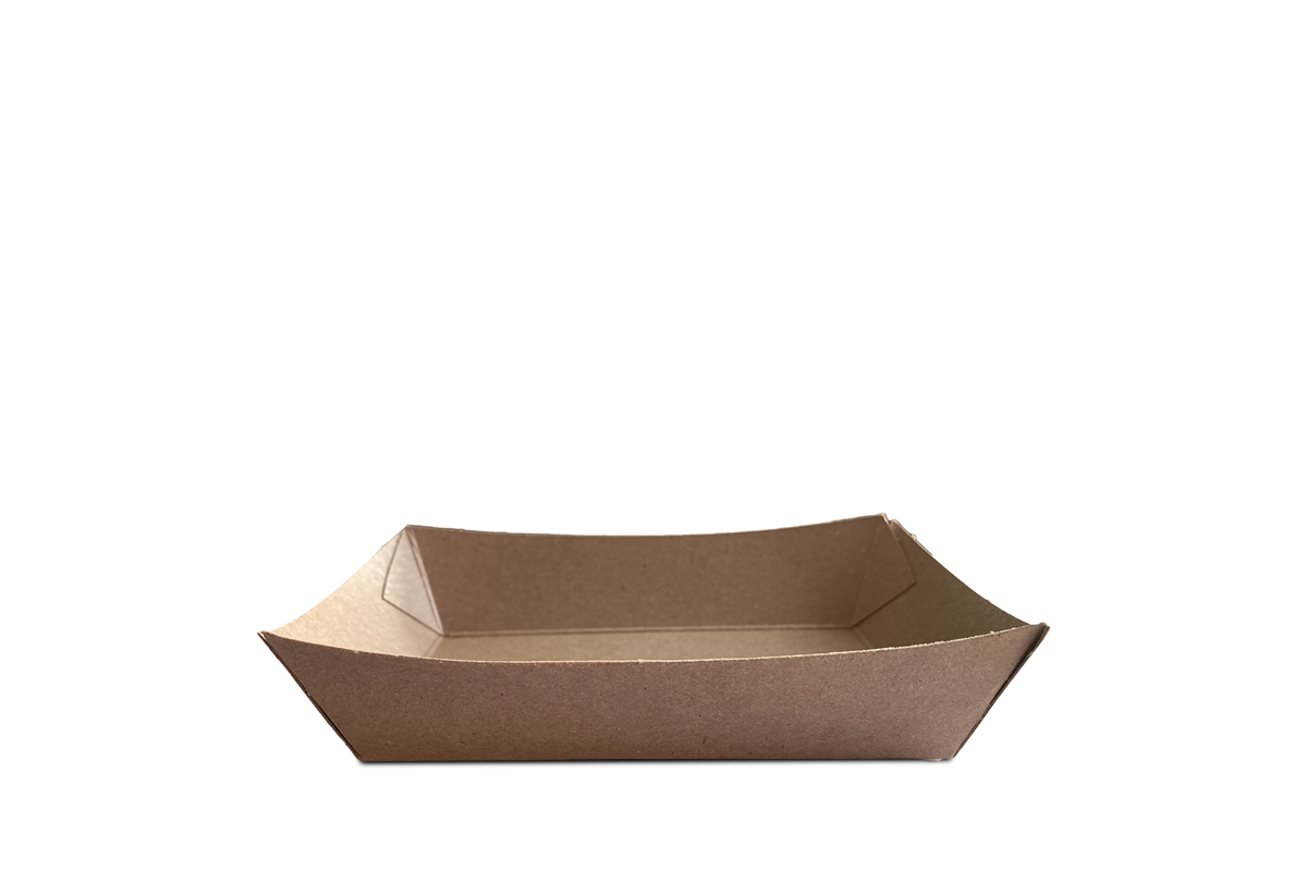 Charola de Cartón Kraft Chica Interior Plastificado