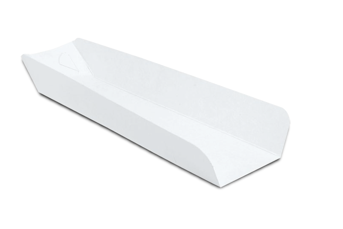 Charola de carton blanca para hot dogs jumbo