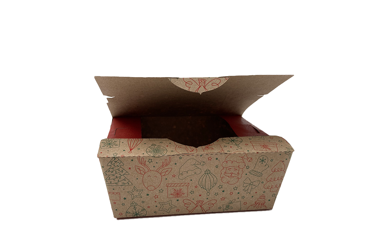 Contenedor rectangular 50 oz diseño navideño
