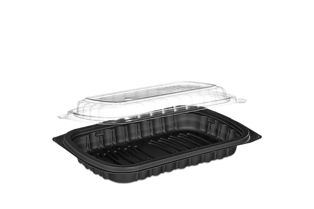 Charola Medio Costillar 25.4x18x5.4 cm tapa y base