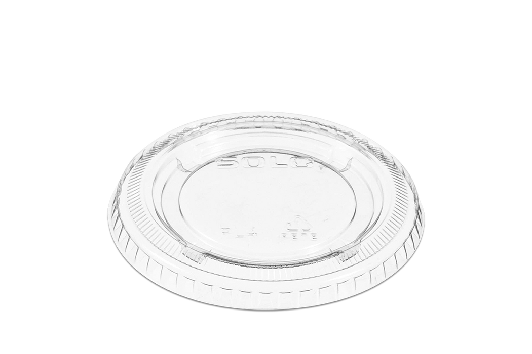 Tapa Plana Con Orificio, Marca SOLO®, para Vaso Transparente de 7 oz. y Soufflé Transparente de 4 oz