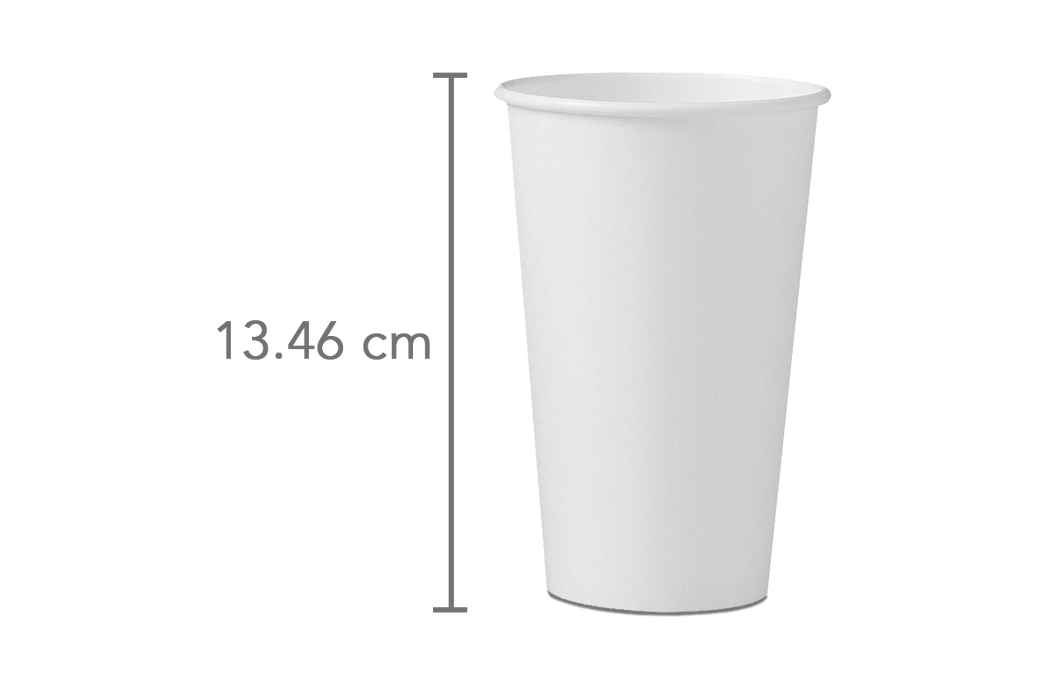 Medidas de Vaso para Bebidas Calientes 16 oz. Blanco
