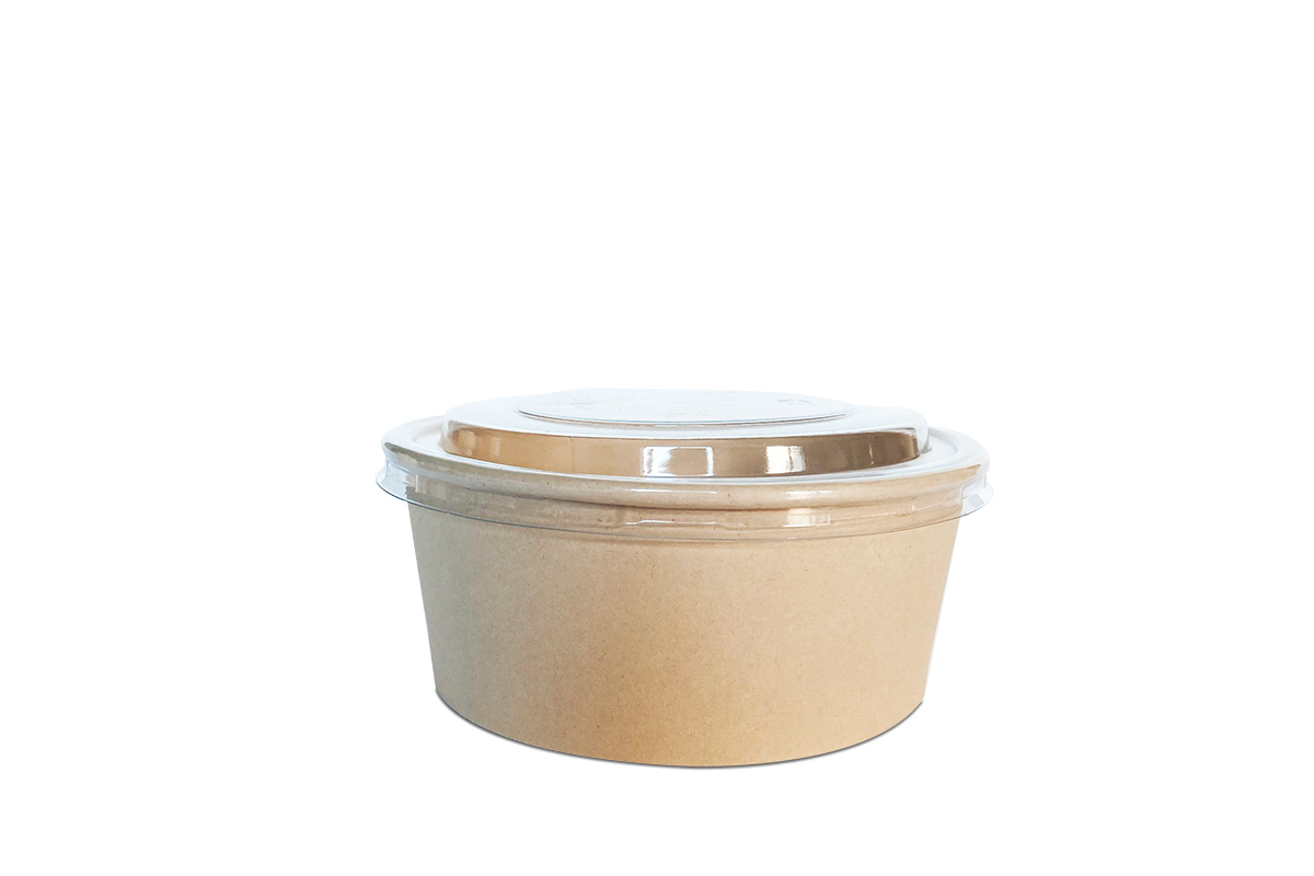 Contenedor Bambu de Papel con Tapa Chico