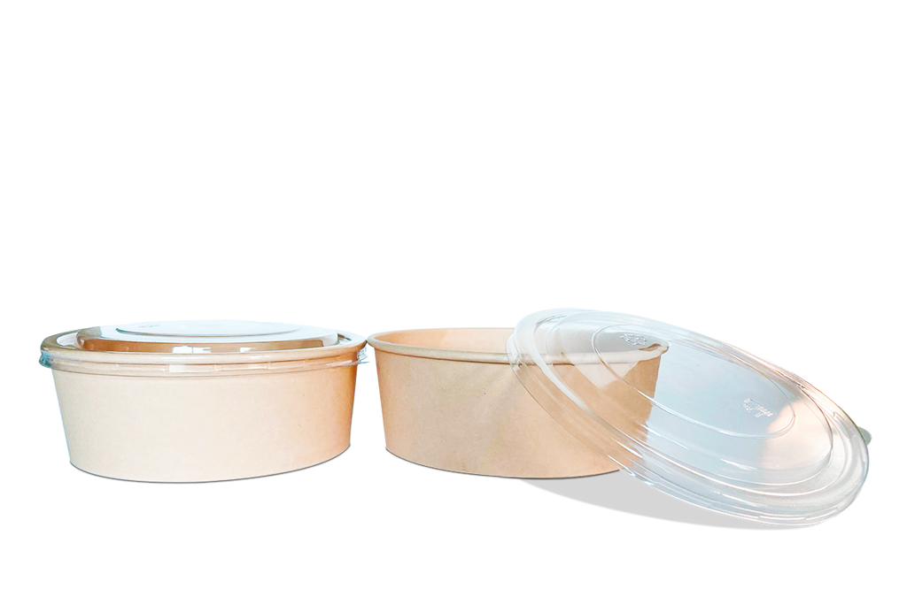 Contenedor Bambu de Papel con Tapa Grande