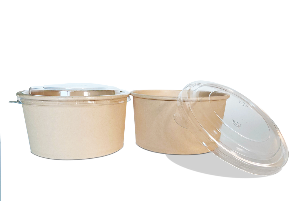Contenedor Bambu de Papel con Tapa Mediano
