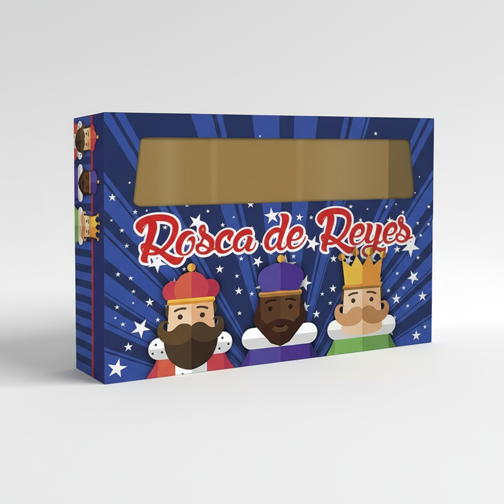 caja para rosca de reyes cielo estrellado