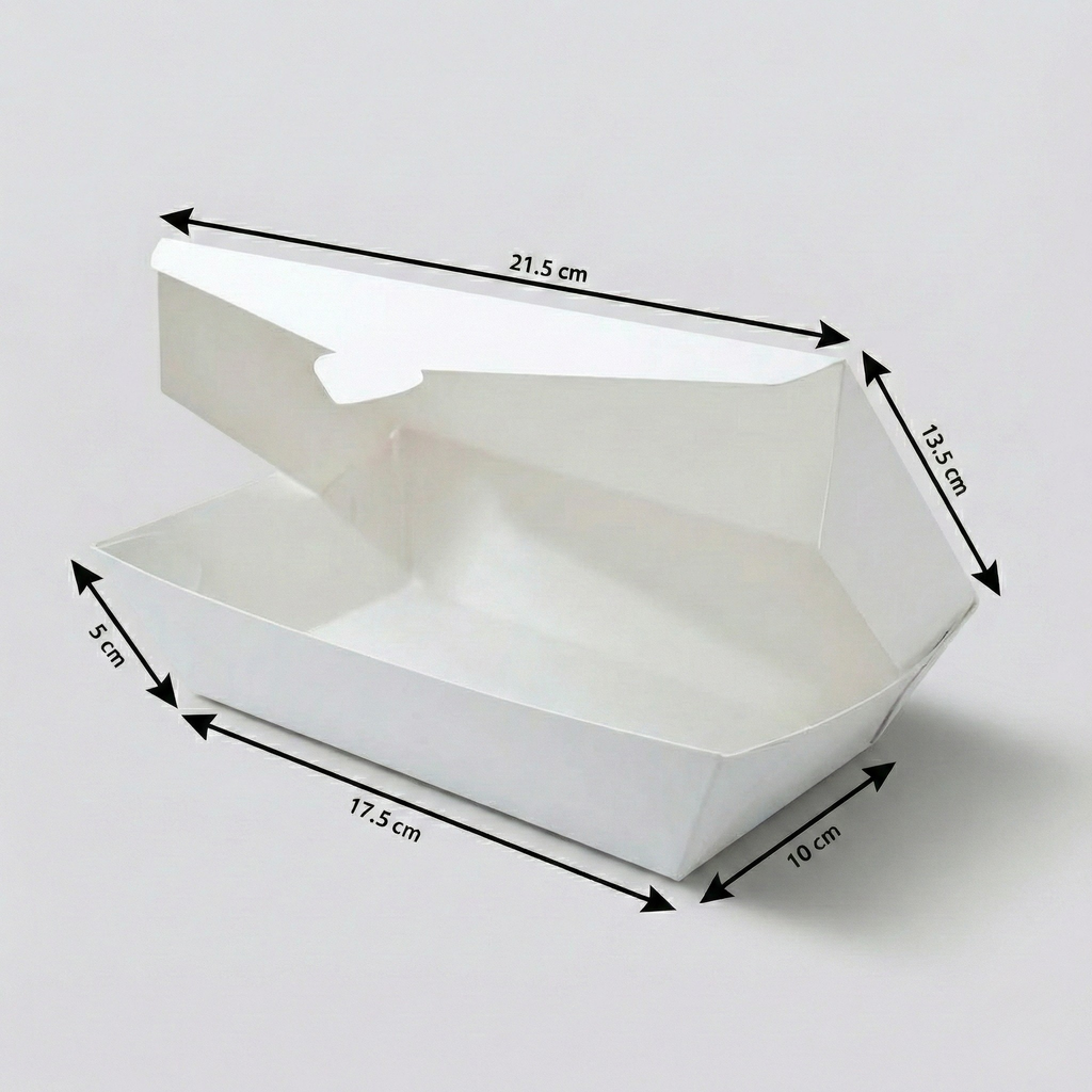 Contenedor de Cartón Rectangular Comida para Llevar con medidas