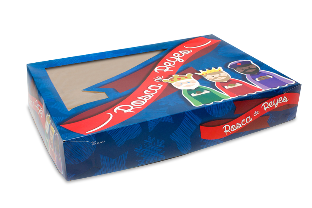 Caja para Rosca de Reyes "Listón Rojo"
